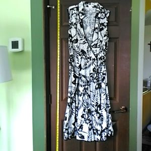 JM Collection Black\ White Linen Dress